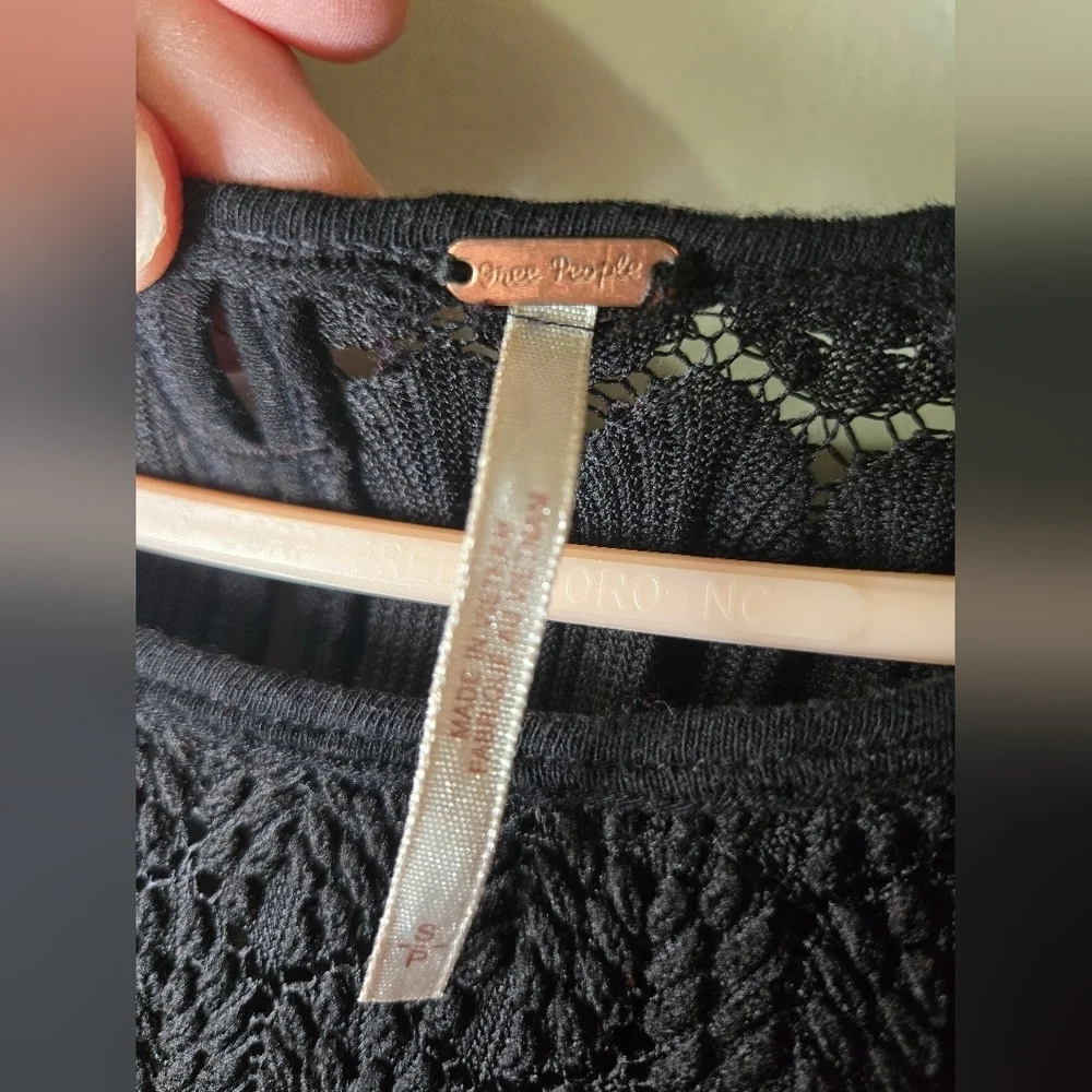 Free People Fire Island Cinch Top Black Small